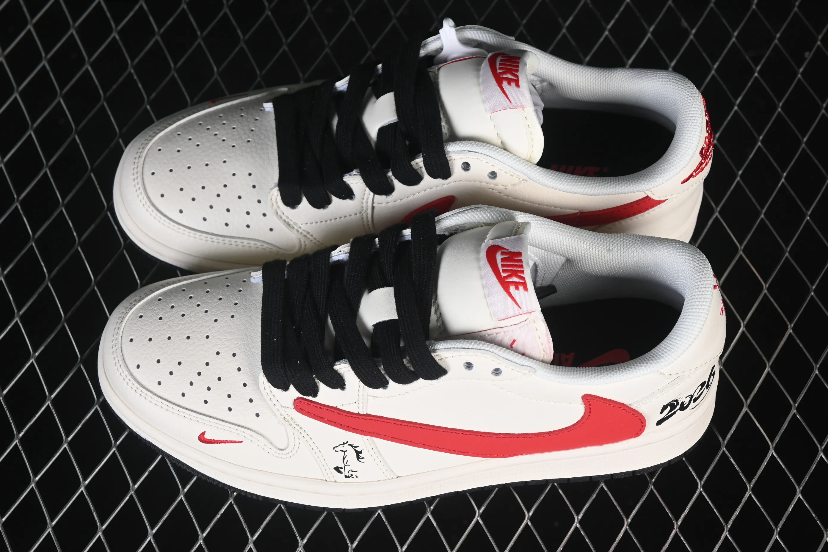 All categories Air Jordan Jordan series basketball shoes Air Jordan 1 Low high-end customized low-top sneakers Air Jordan 1 Low AJ1 Joe 1 Year of the Horse limited high-end customized low-top retro basketball shoes QW5288-140